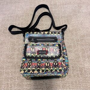 Sakroots by The Sak Small Flap Messenger Peace Signs Coated Canvas‎